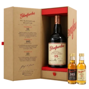 Glenfarclas 15yo 46% 0,7L  + 105 0,05L + 25yo 0,05L